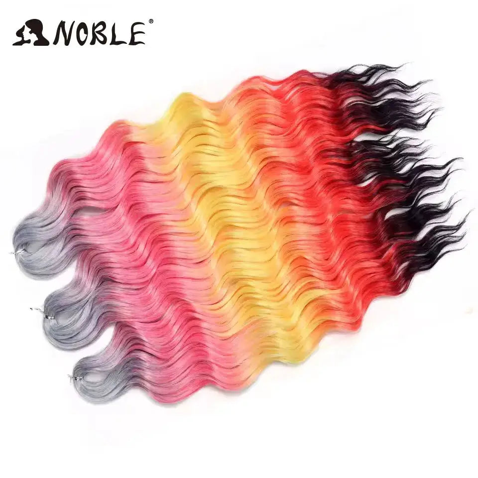 Noble Hair synthetic loose deep wave 24in braiding extensions in multicolor ombre gradient