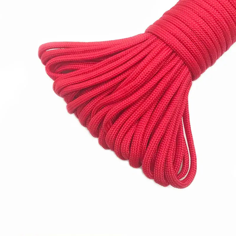 Paracord 550 red rope, 4mm, 7‑strand bundle for survival and camping by Simples Market