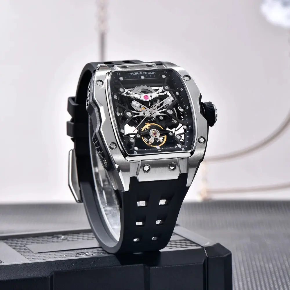 Pagani Design 2026 42mm Luxury Automatic Watch With Transparent Hollow Back Movement And Sapphire Glass