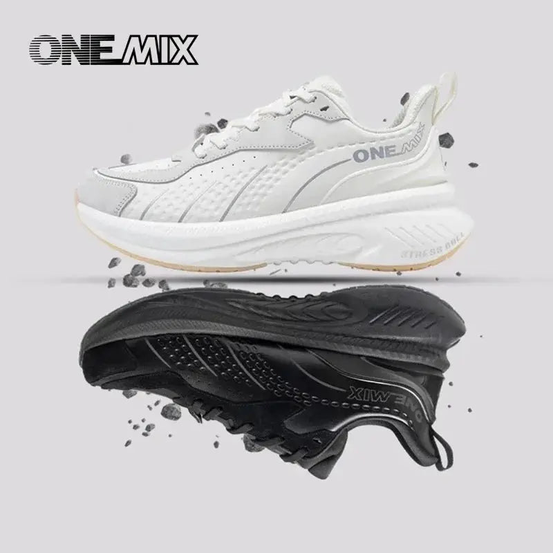 ONEMIX 2025 Winter Training Running Shoes For Men And Women Leather Warm Wear Resistant Jogging Sneakers