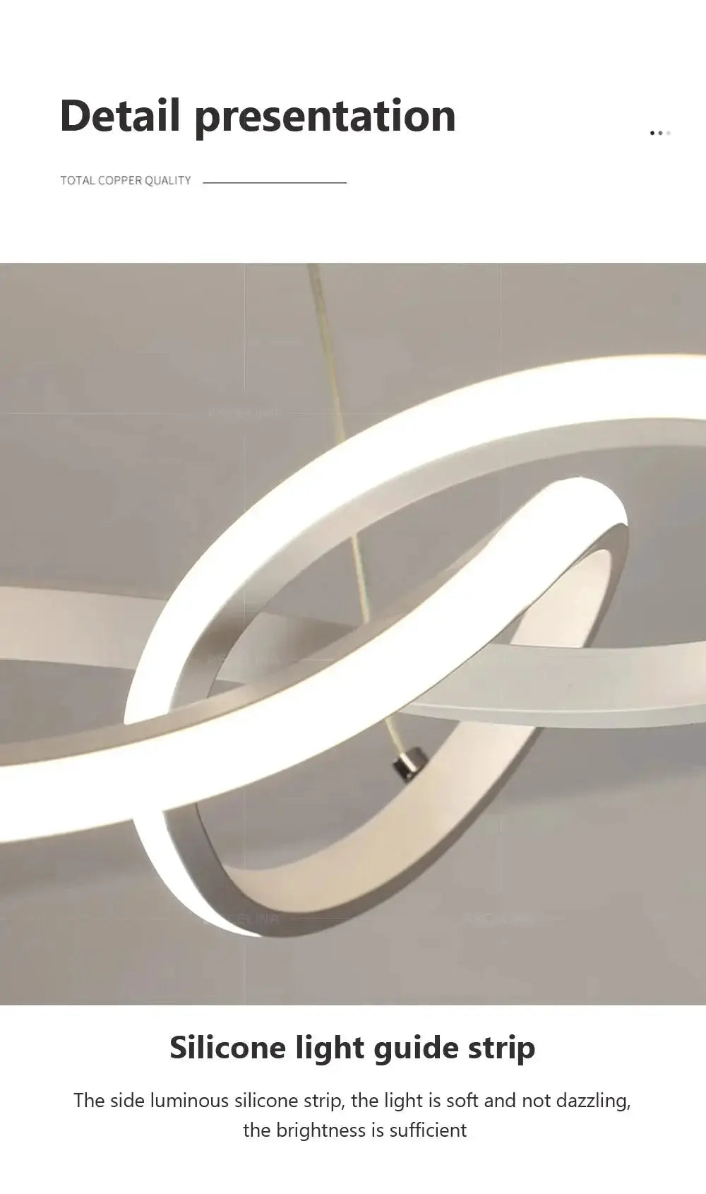 Nordic LED ceiling pendant lamp by Simples Market; white looping circular rings