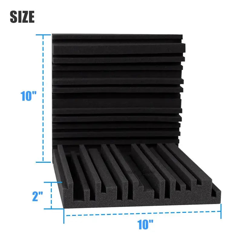 Make Friend acoustic foam panels, 24 pcs (12 black, 12 grey), 25x25x5 cm, Simples Market