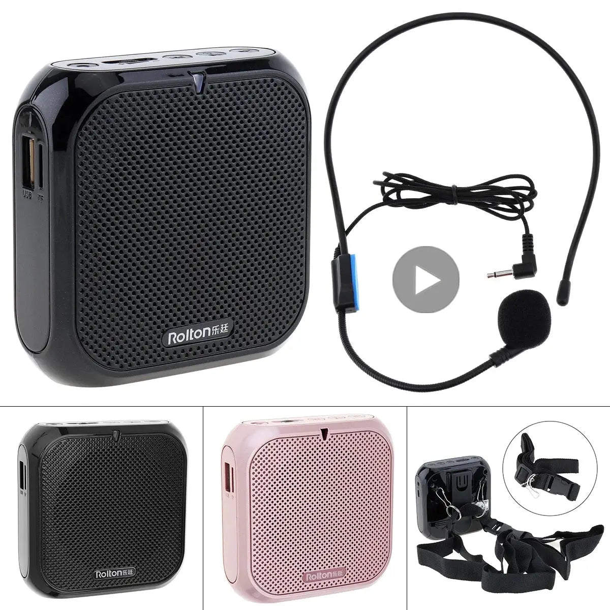 Headworn Microphone Loudspeaker Voice Amplifier And Recorder Kit Wired Headset For Teachers Presenters