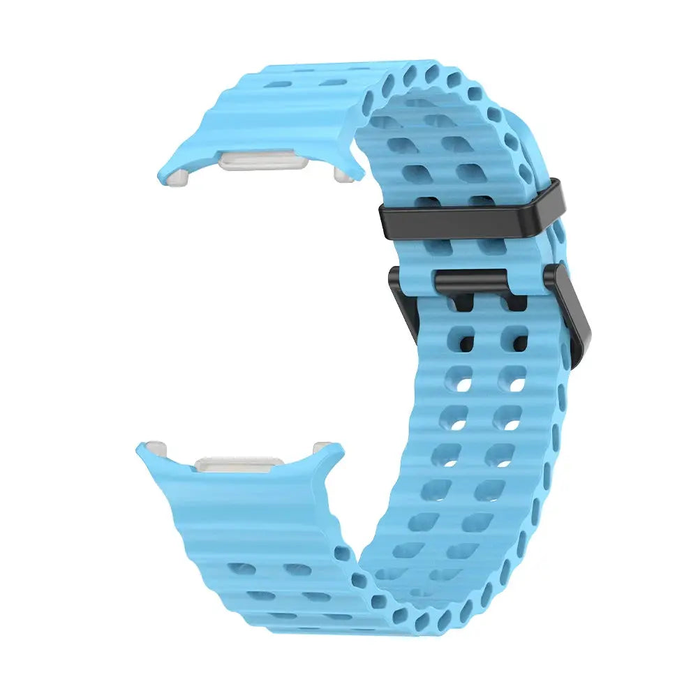 NEW Marine Silicone Strap For Samsung watch ultra 47mm Bracelet No Gaps Sport two-tone Band for Galaxy 8 ultra watchband 2030
