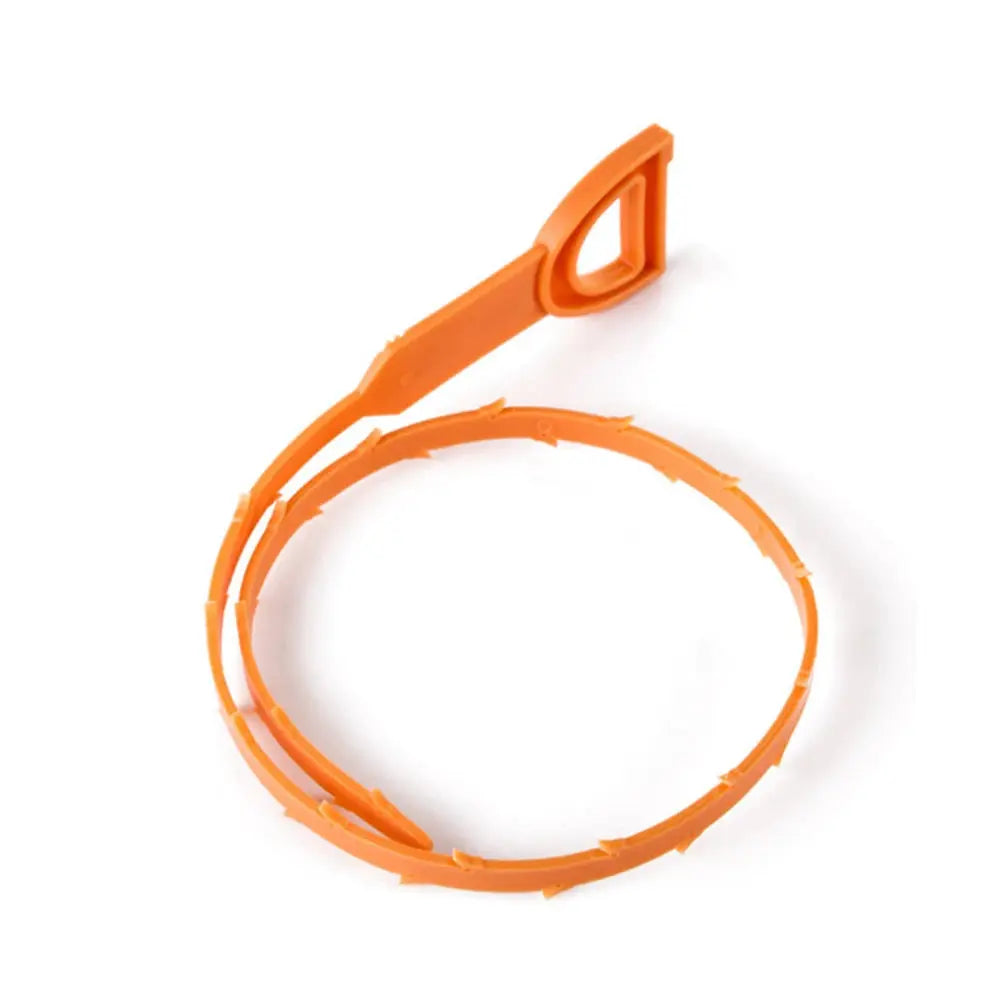 Simples Market pipe dredging drain cleaner, orange flexible circular brush with loop handle