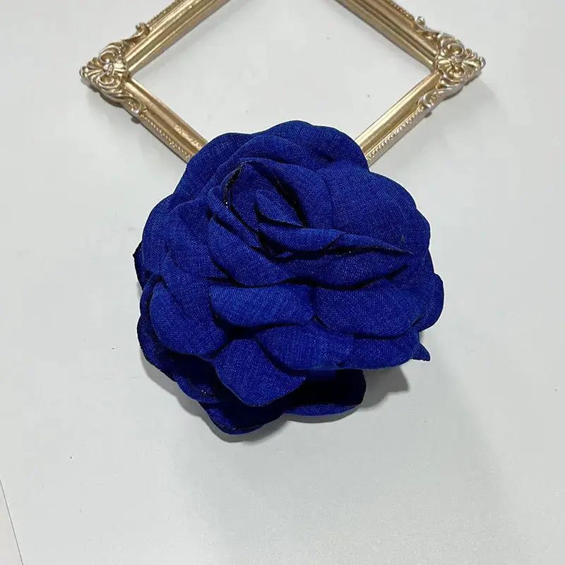 Maison Rose French Fabric Rose Hair Claw Clips Durable Plastic With Delicate Floral Pattern For Women And Girls