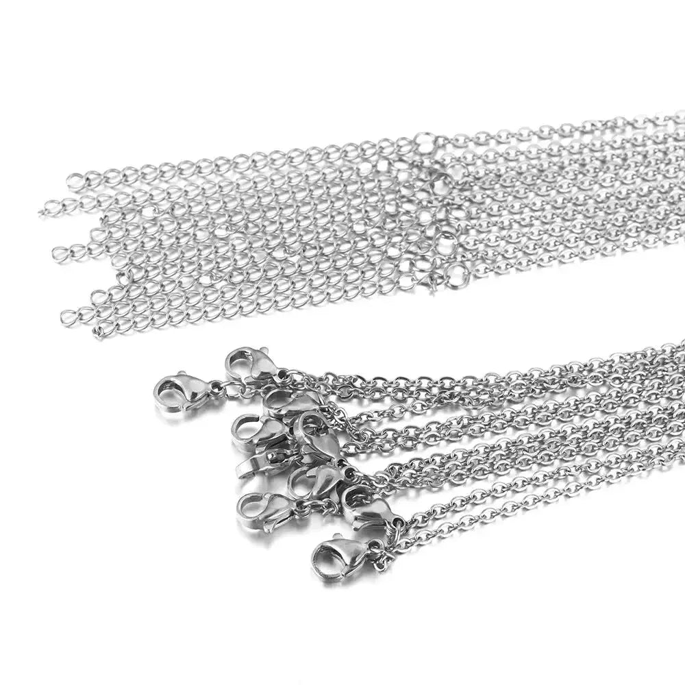 10 Pieces Gold Color Stainless Steel Link Chains 45 Plus 5cm Adjustable Wholesale Necklaces Chokers DIY Jewelry