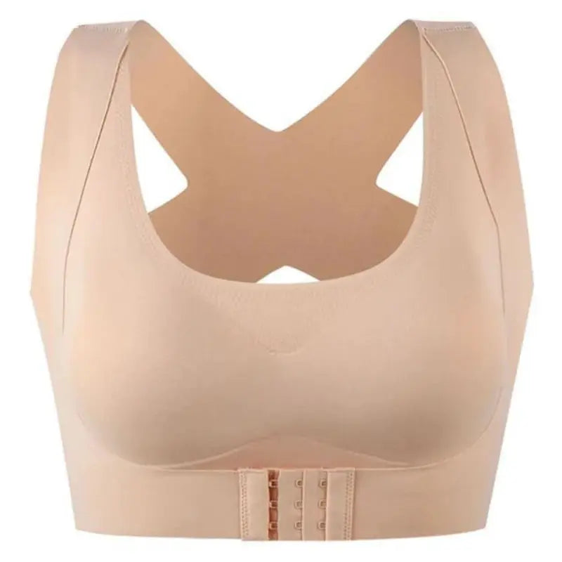 Posture correction bra seamless beige back-hook closure by Simples Market