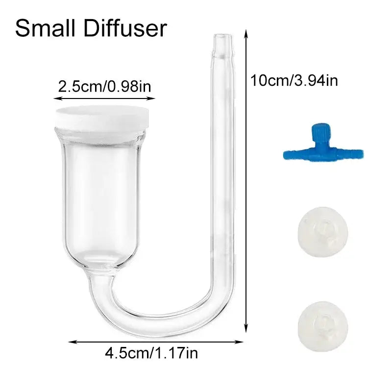 CO2 Diffuser For Aquarium Bubble Reactor And CO2 System Atomizer With Suction Cup For Live Plants