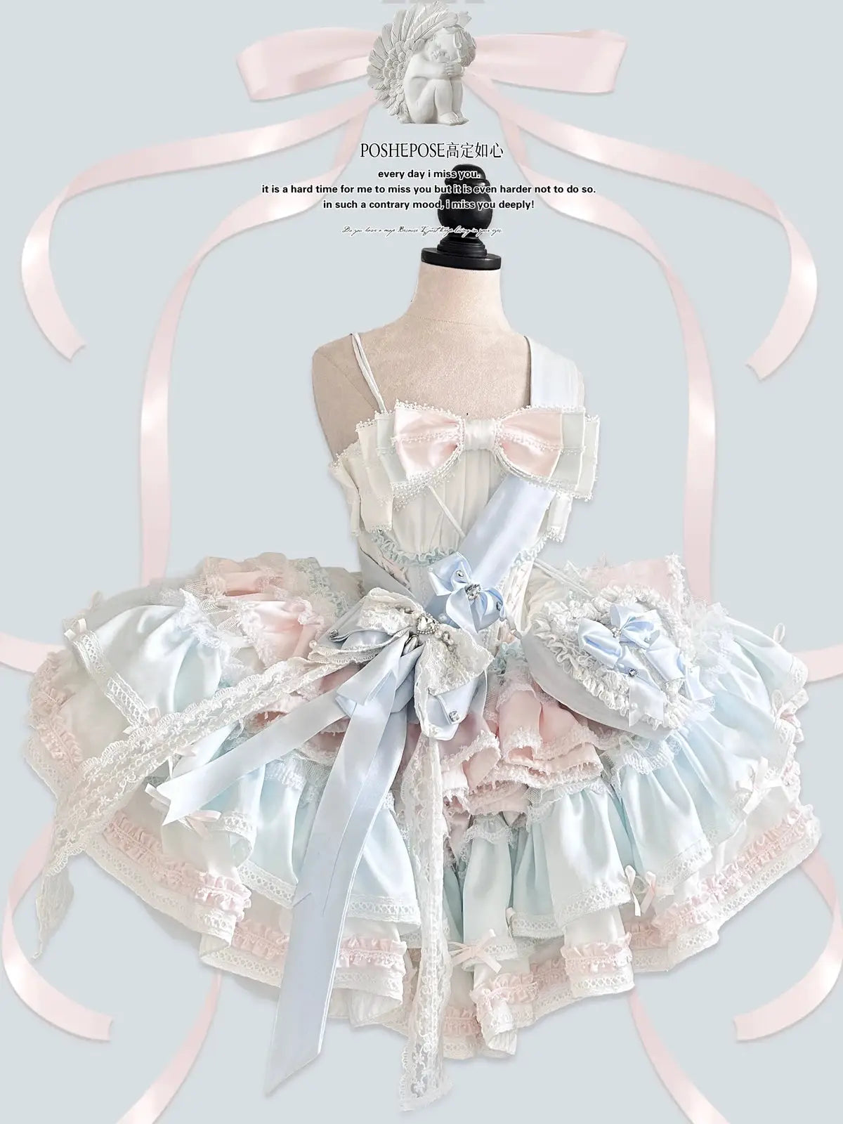 Girls Birthday Lolita Dress Tube Top Satin Bowknot Pettiskirt Mini