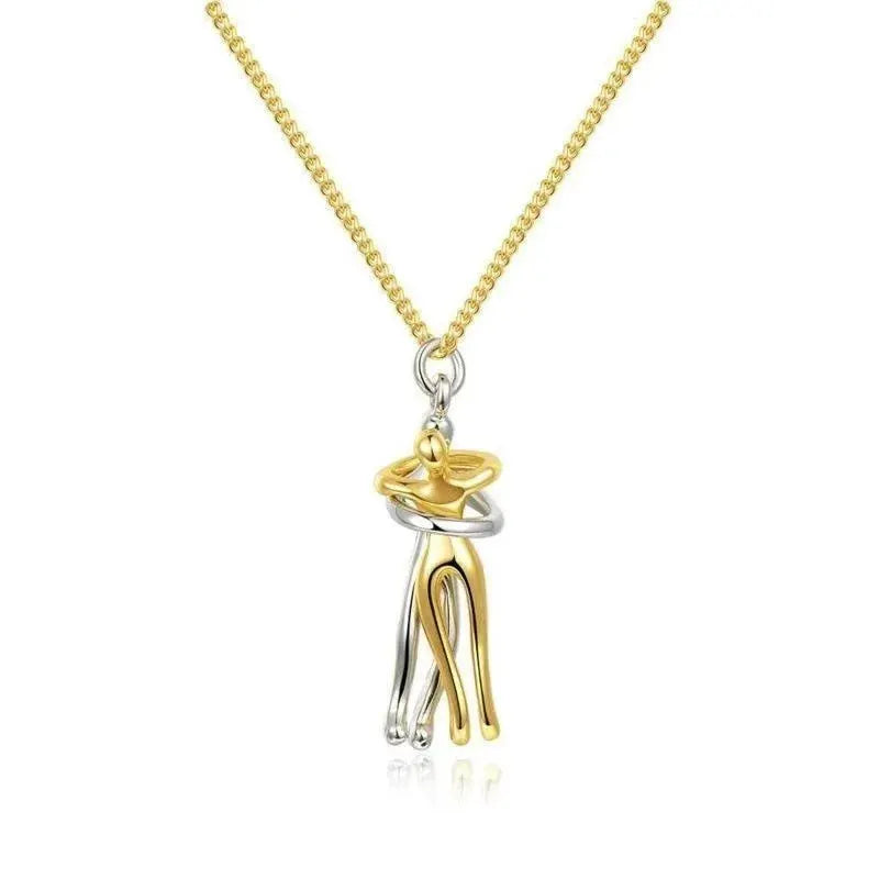 Two Tones Hug Necklace Detachable Mother And Child Pendant DIY Love Jewelry For Family And Special Occasions Gift