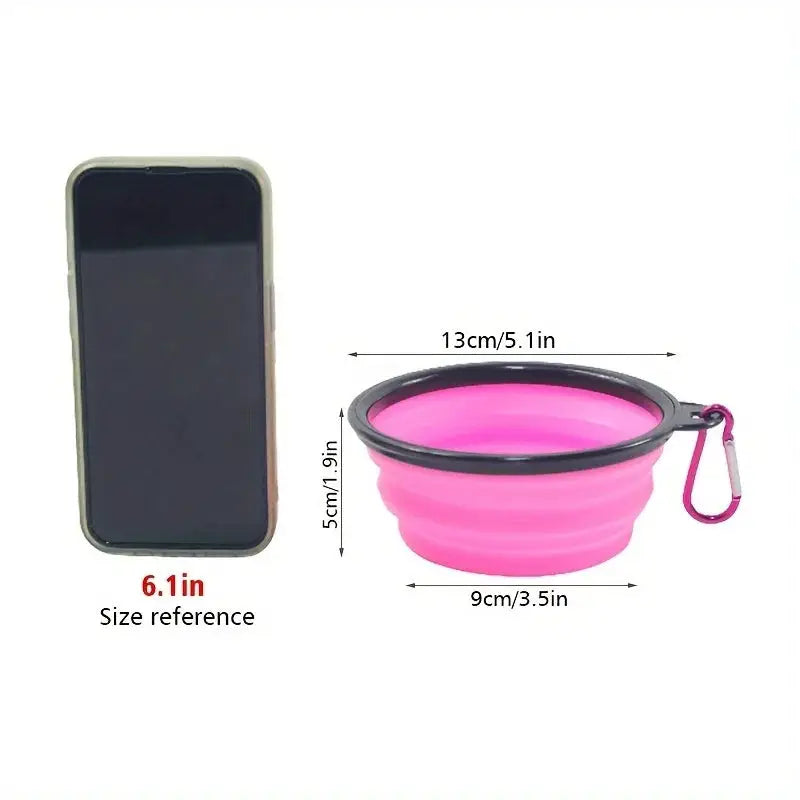 Foldable Dog Travel Bowl Portable Silicone Water Bowl with Lip