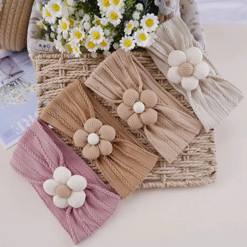 Cute Baby Headbands Flower Floral Elastic Soft Newborn Headbands For Baby Girl Children Turban Infant Hair Accessories