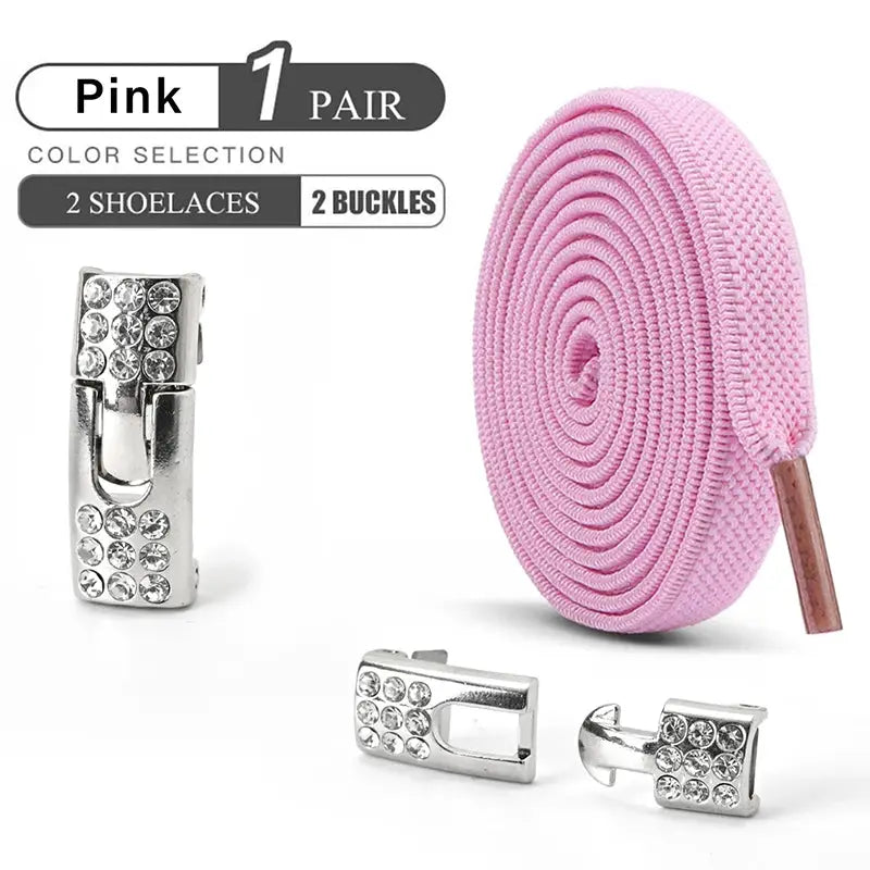 SparkLace No Tie Diamond Buckle Elastic Shoelaces For Kids And Adults Easy Slip On Convenience For Sports Casual Shoes