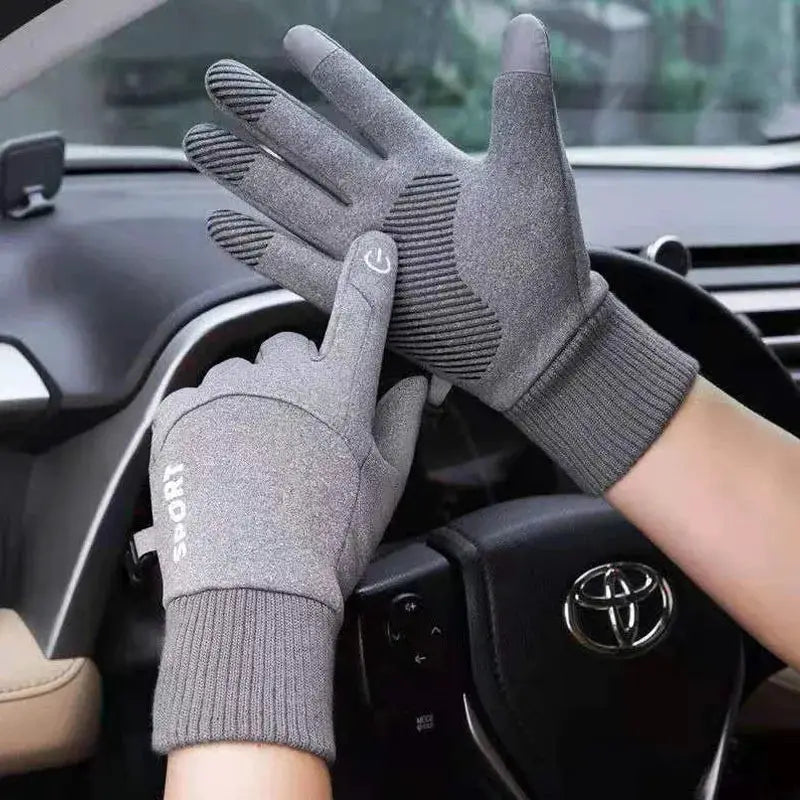 Warm Waterproof Full Finger Cycling Gloves With Touch Screen Fleece Lined For Outdoor Sports Running Motorcycle Ski