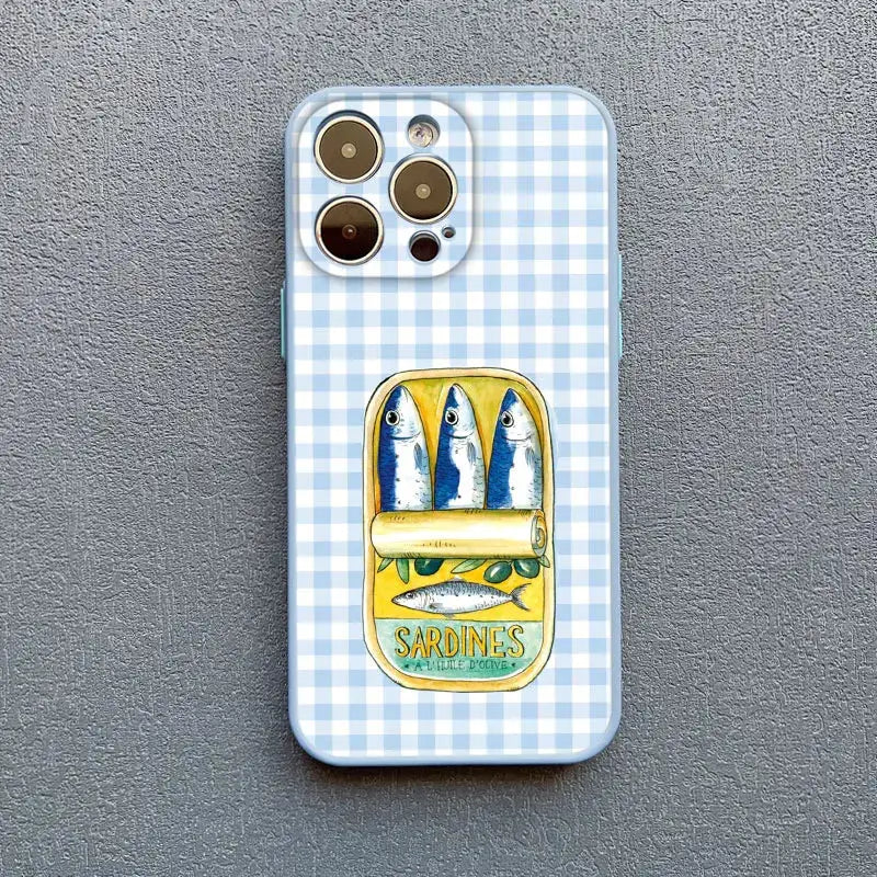 Sardines Color Fish Phone Case Shockproof Semi Wrapped Protection for iPhone 11 12 13 14 15 16 17 Pro Max
