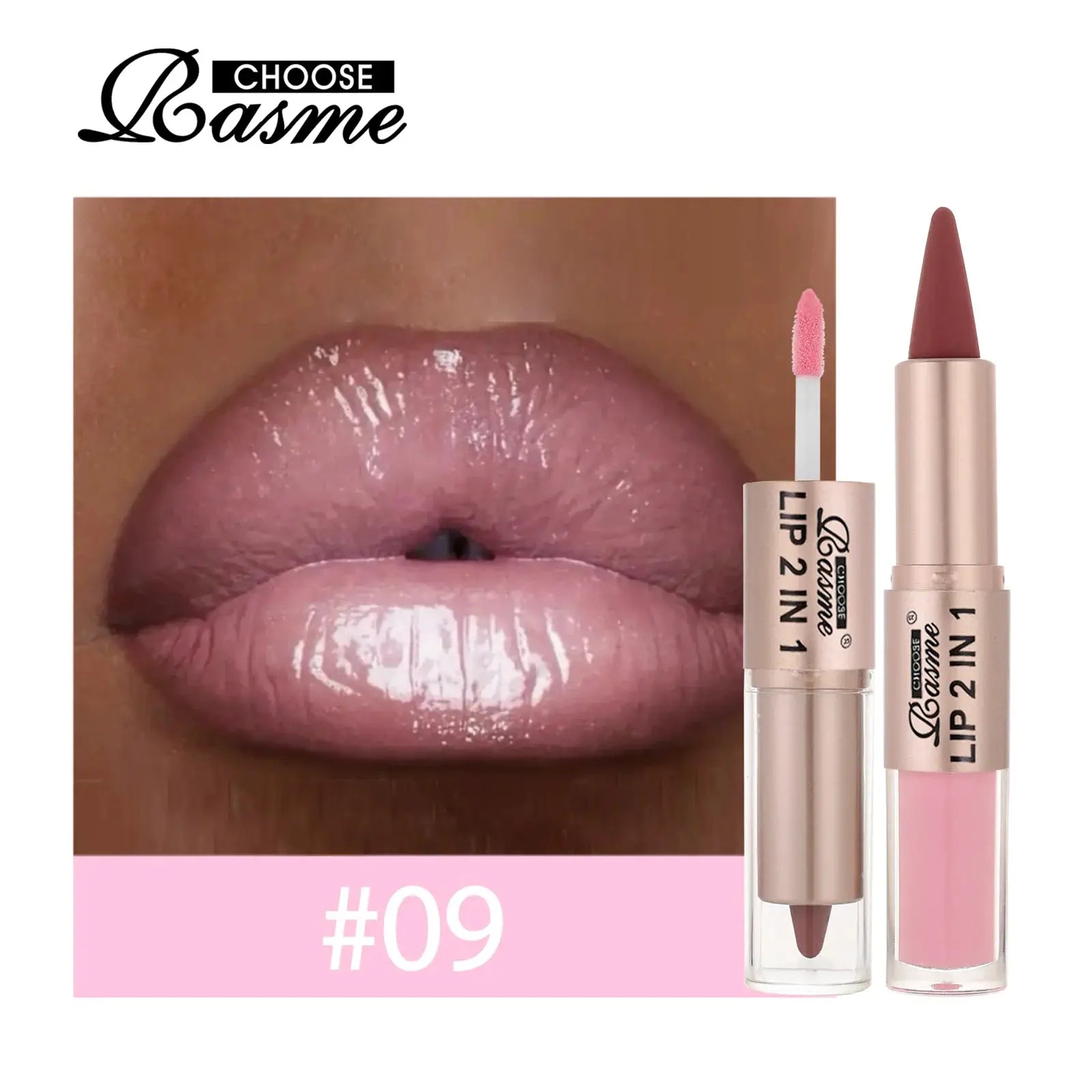 2 In 1 Lip Liner And Gloss Pen Nude Brown Gradient Matte Lip Liner Waterproof Contour Lip Gloss