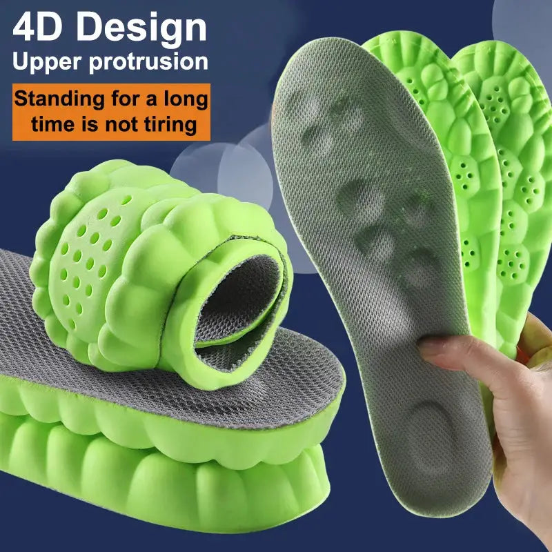 Latex Sport Insoles With Elasticity Arch Support Orthotic Cushioned Insole For Breathable Odor Control Shock Absorption