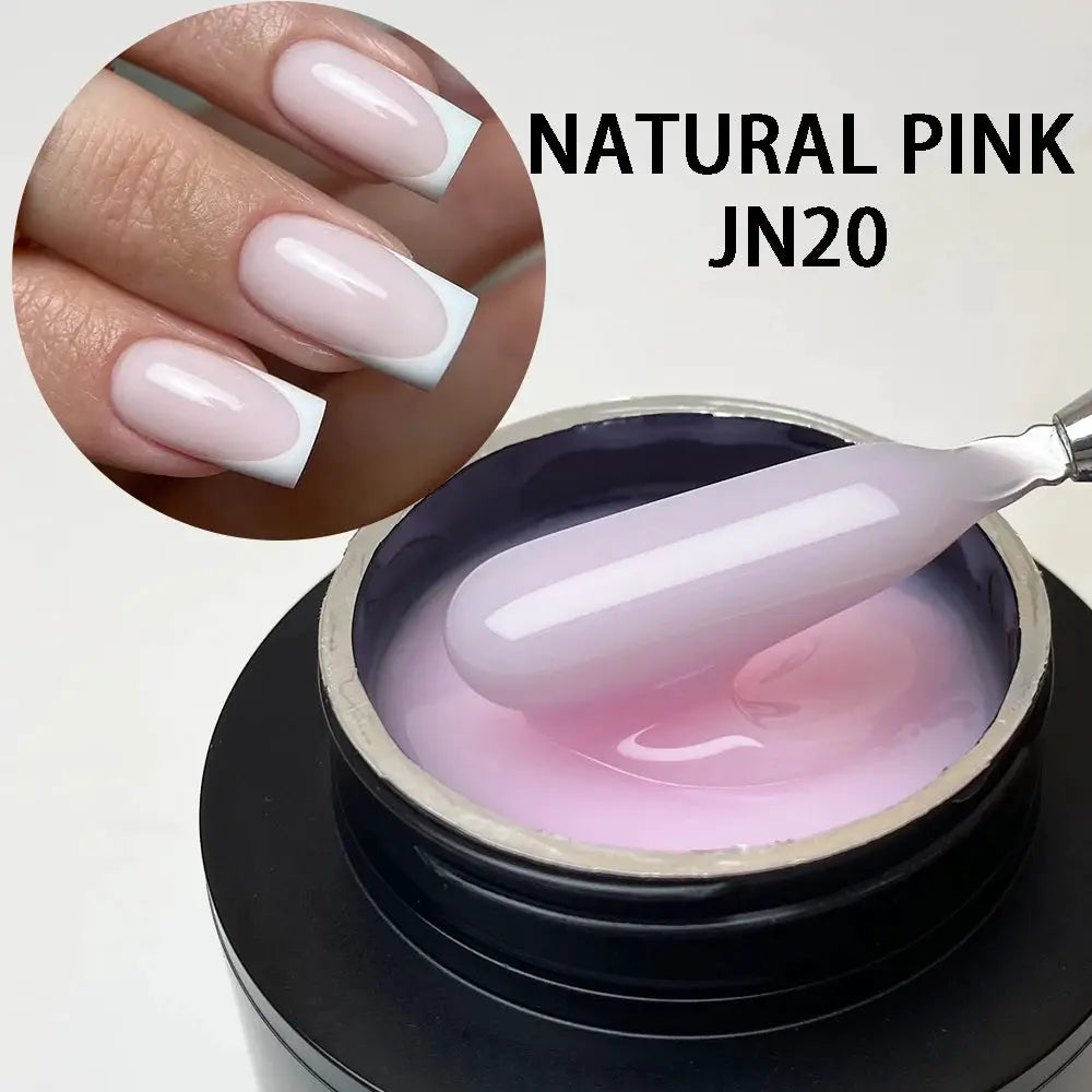 Jillnails 50g Self Leveling Medium Gel Milky Pink White Builder For Easy Shaping Without Running Into Cuticles