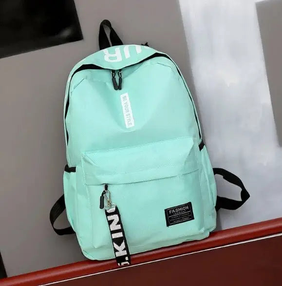 Backpack, mint green Simples Market unisex school bag with large capacity and front pocket