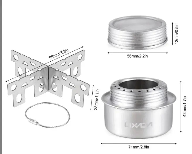 Portable Mini Camping Stove Aluminum Alloy Alcohol Stove With Lid For Outdoor Hiking Backpacking Cooking