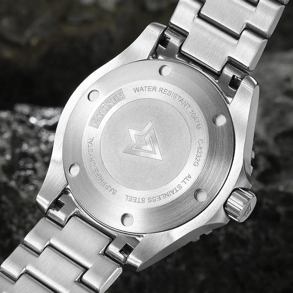 Cadisen Aqua Diver men's stainless steel automatic watch, 100m water resistant