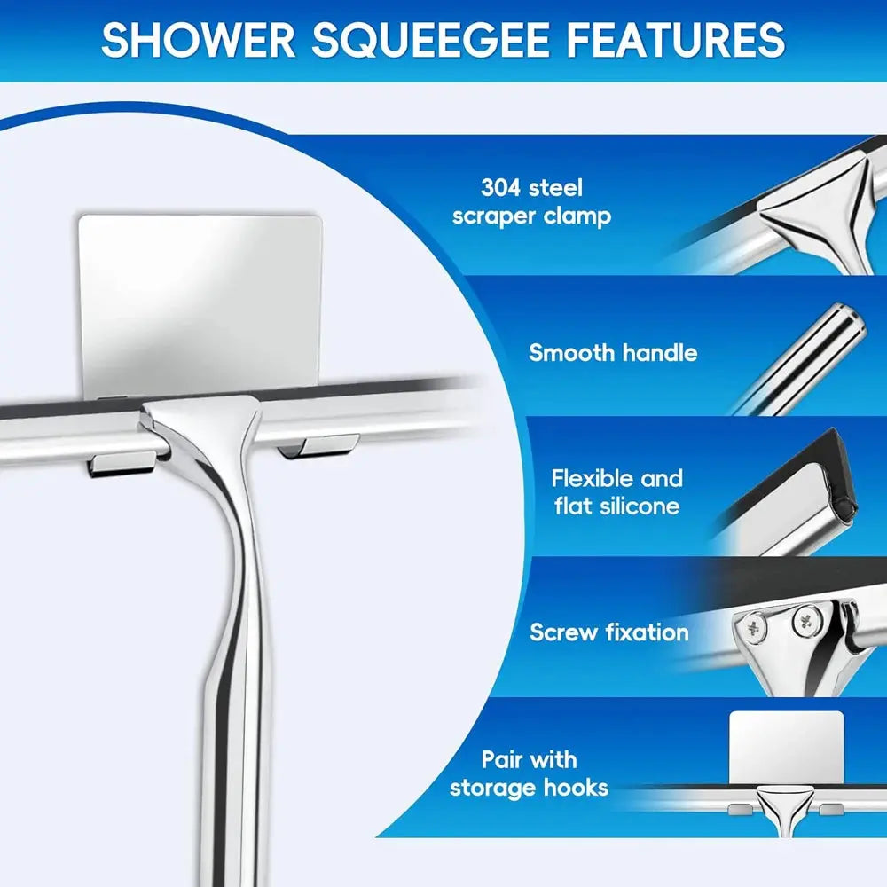 Matte black silicone shower squeegee by Simples Market for glass doors, mirrors, tiles and car windows