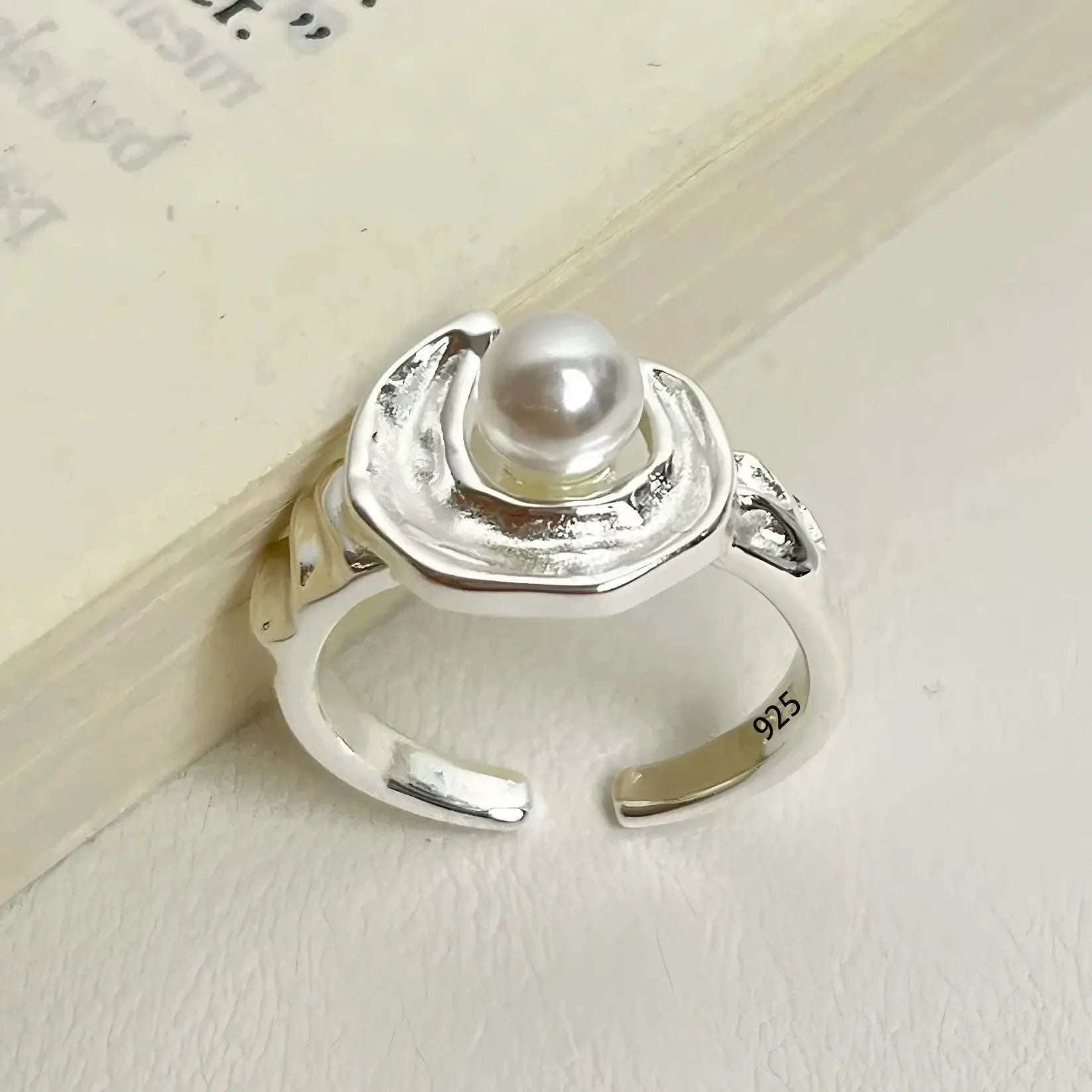 925 Sterling Silver Love Heart Ring With Hanadama Pearl For Women Gift Jewelry Birthday