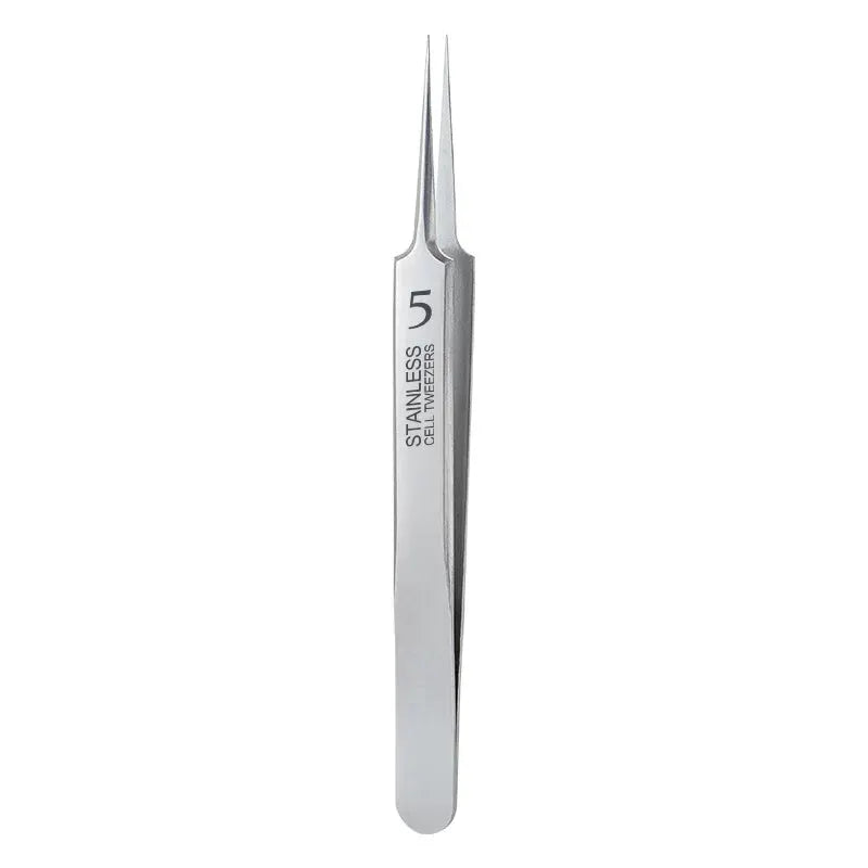 Stainless steel No.5 precision tweezers with fine pointed tips