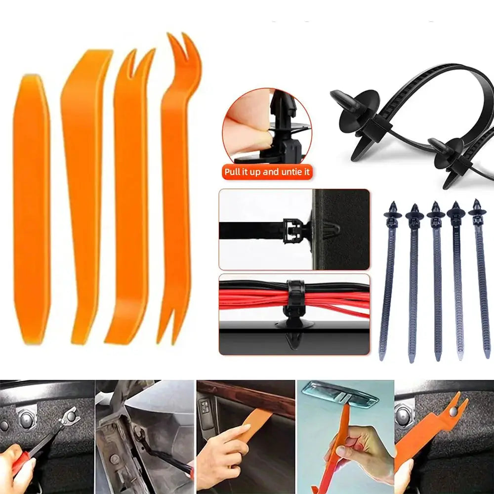 Simples Market 130-piece bumper retainer clips and fastener remover kit with orange plastic pry tools