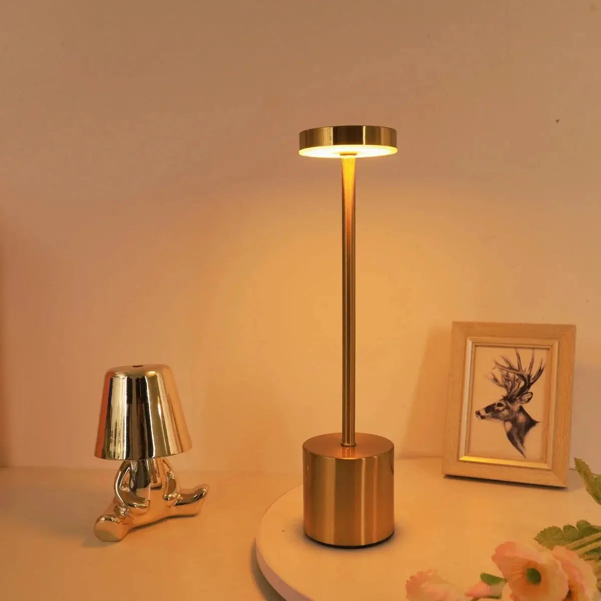 LumaNova Classic USB Rechargeable Table Lamp With Stepless Dimming, Touch Control, Night Light, And 3 Color Options