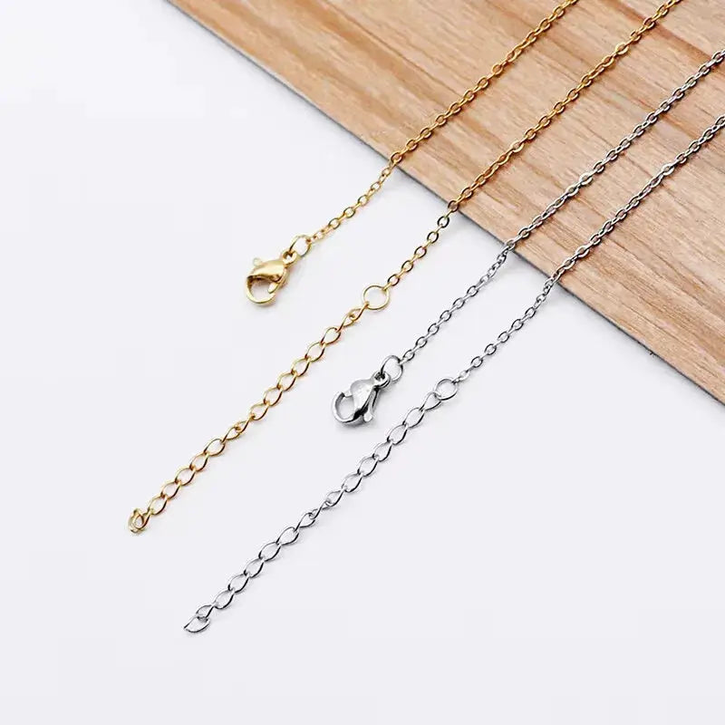 10 Pieces Gold Color Stainless Steel Link Chains 45 Plus 5cm Adjustable Wholesale Necklaces Chokers DIY Jewelry