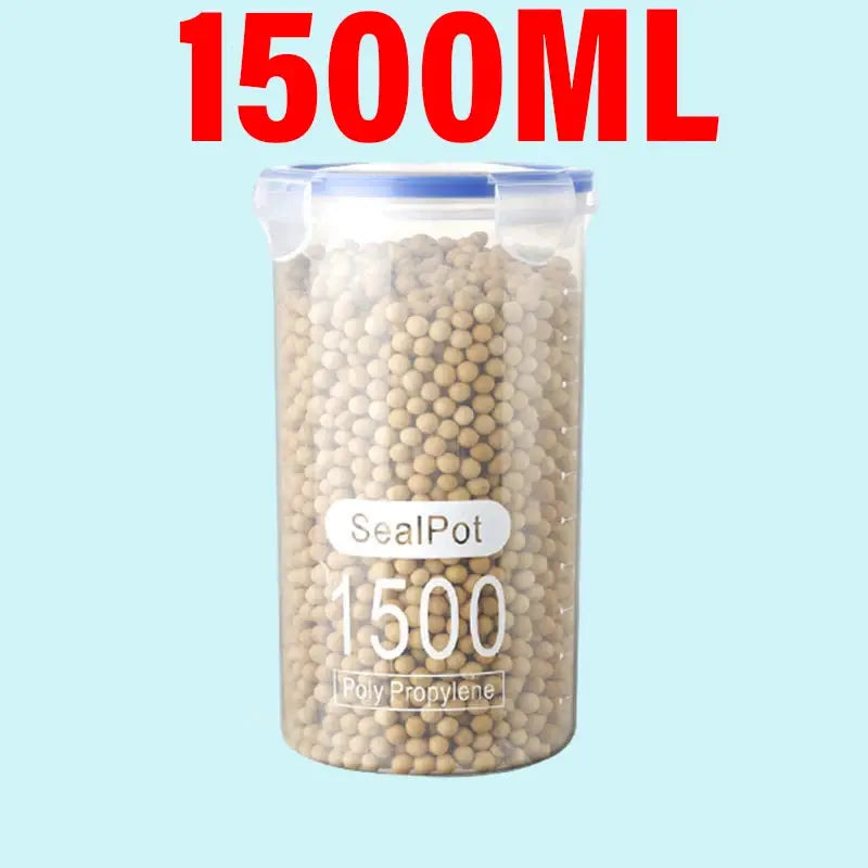 ClearSeal Plastic Sealed Storage Jar With Scale Airtight Large Capacity Container For Grains And Spices