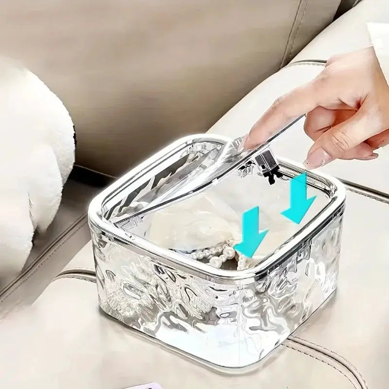 Clear Acrylic Hair Accessories Organizer Storage Box For Hair Ties Headbands Bows Cotton Swabs Bathroom