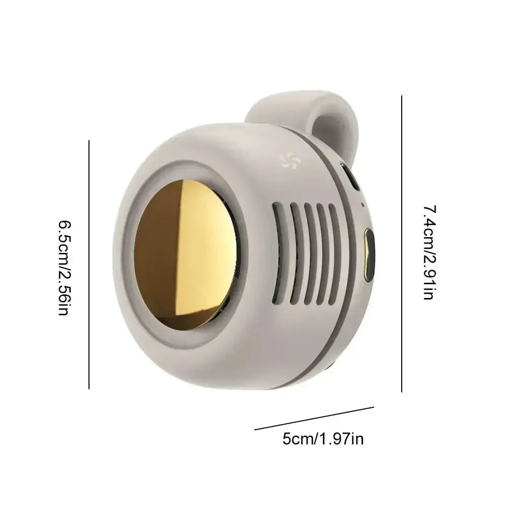 Simples Market portable clip-on bladeless fan, beige compact waist/shirt clip with 3 speeds
