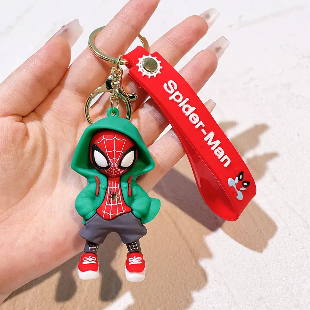 Marvel Spider Man Keychain 1 Pack or 4 Pack Avengers Cartoon Comics Key Ring Pendant Gift for Friends