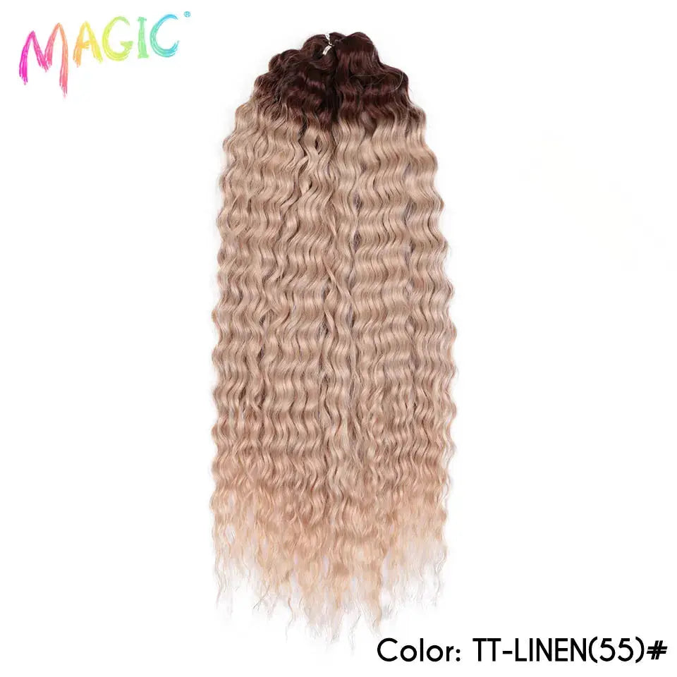Magic Ariel Curl water-wave crochet hair extension, ombre blonde, 22 inch, Simples Market synthetic braid
