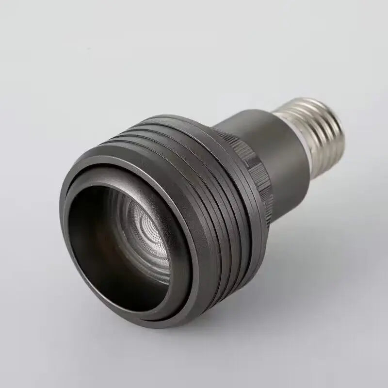 LED spotlight head by Simples Market with E27 screw base, dark gray metal, adjustable zoom