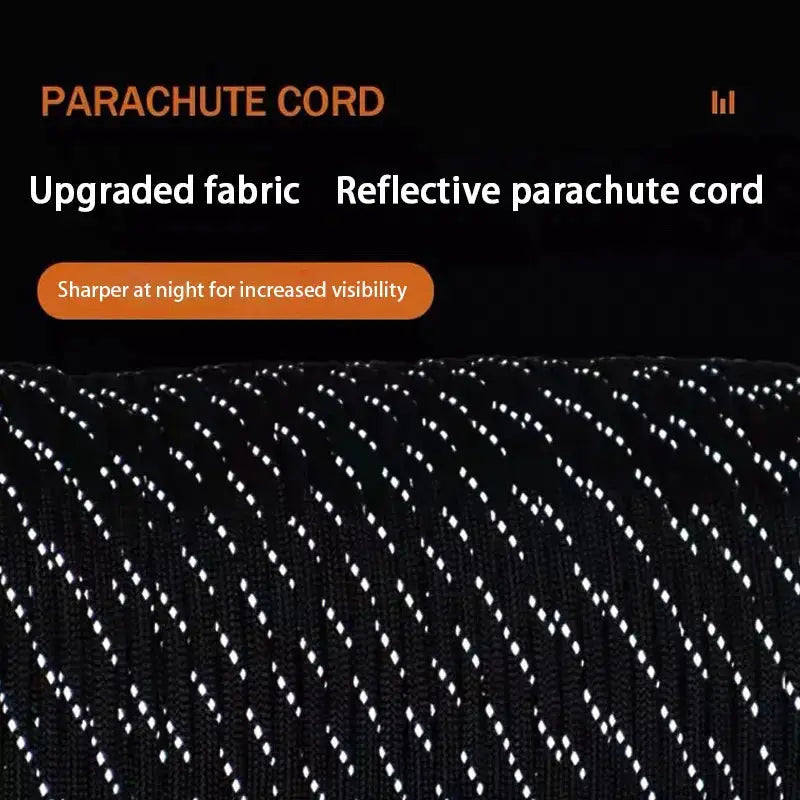 Reflective paracord rope by Simples Market, 4mm 7-strand black cord with white reflective specks