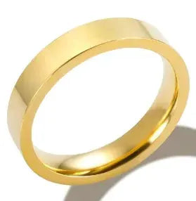 Gold Stainless Steel Ring With Round Bead And Clear Crystal Zircon Waterproof Everyday Fine Jewelry