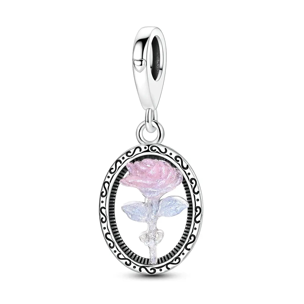 925 Silver Charm Openable Nesting Doll Rose Princess Dress Pendant for Bracelet DIY Fashion Jewelry