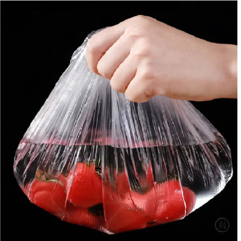 100 Pcs Elastic Food Covers Disposable Plastic Bowl Lids For Fruit And Vegetable Storage Freshness Seal Wraps