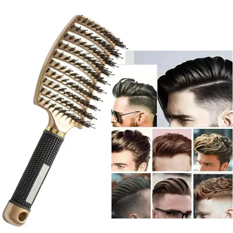 Hair Brush With Scalp Massage Comb Boar Bristle Nylon Detangling For Wet Curly Hair Women Hairdressing Styling Tool