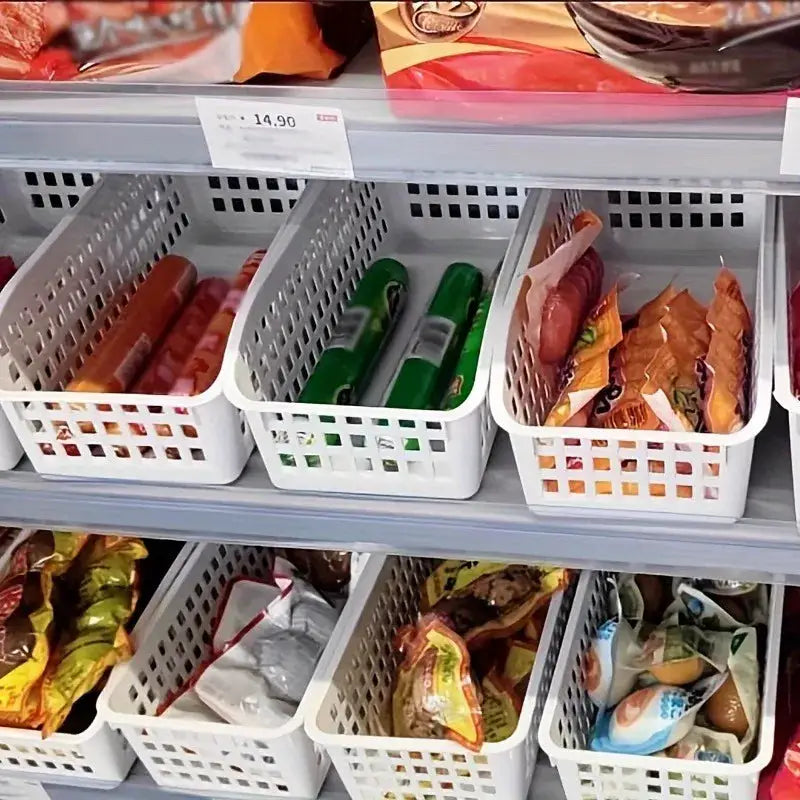 4 Piece Stackable Storage Basket Set Multifunctional Plastic Storage Boxes Ideal For Books Snacks And Family Organization