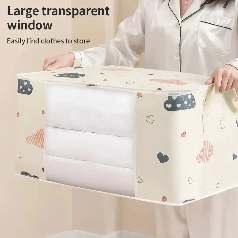 QuiltGuard All In One Clothes Storage Bag Large Capacity Dustproof Moistureproof Organizer For Home And Moving