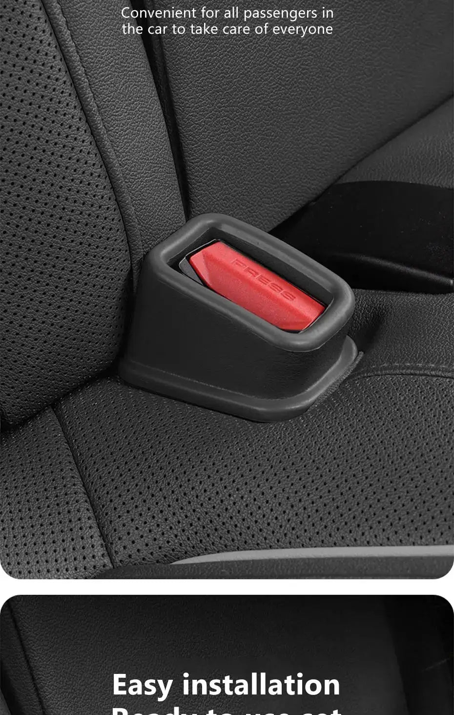 Car seat belt slot fixer set; 2-pack anti-slip silicone holders in black