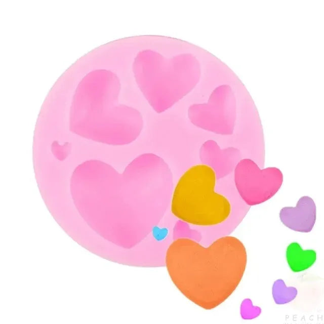 Loving Heart Shape Silicone Fondant Mold For Colorful Chocolate Candy Pastry DIY Cake Decorating Tool