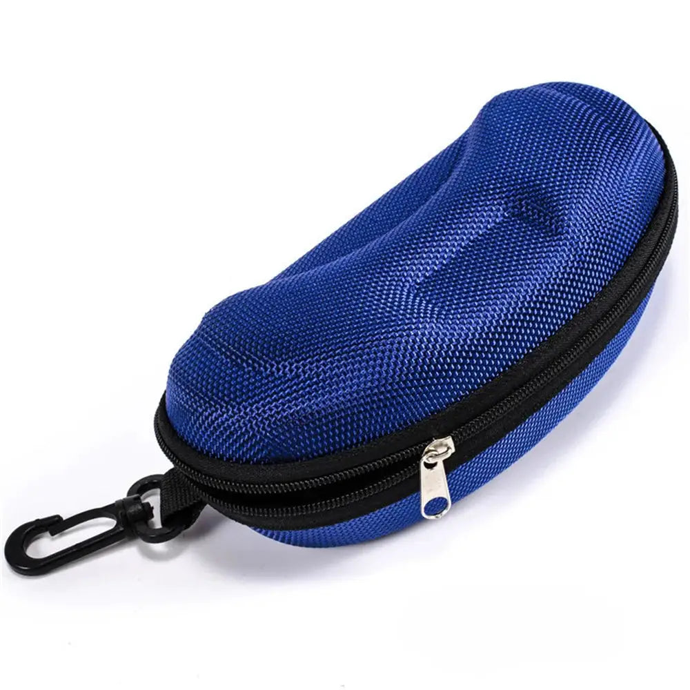 VisionGuard Hard Shell Glasses Case With Lanyard Zipper Closure Portable Protective Eyewear Storage