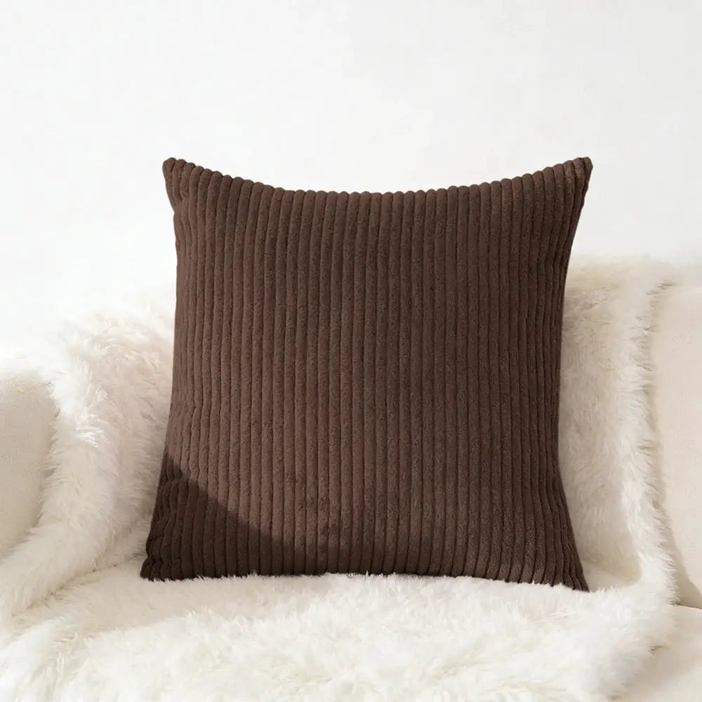 Simples Market brown corduroy pillow cover, cushion case for sofa, available in 40x40–50x50 cm