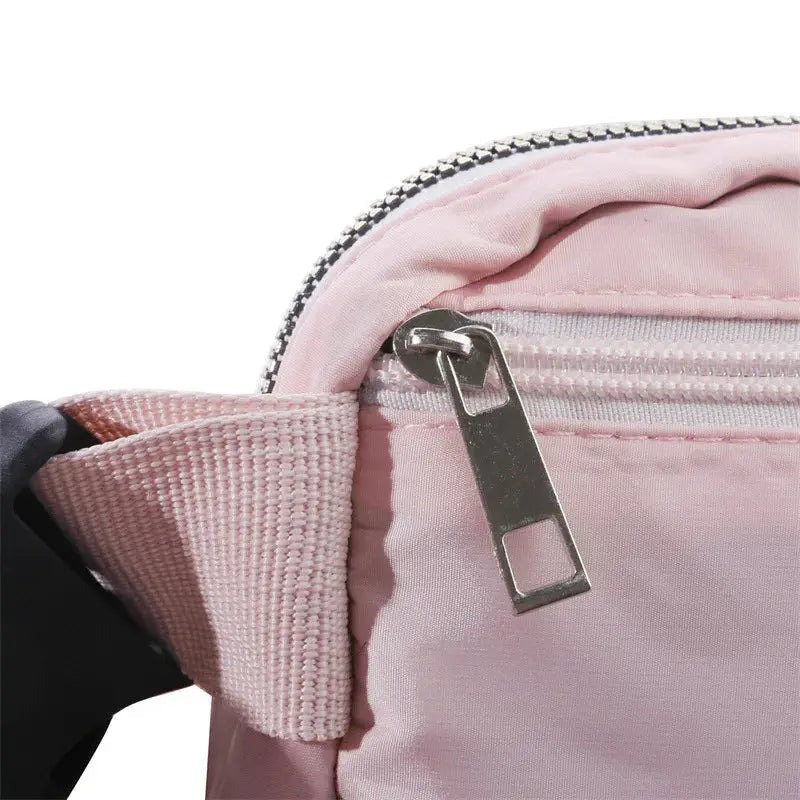 Waist bag pink fanny pack by Simples Market with silver zipper pull